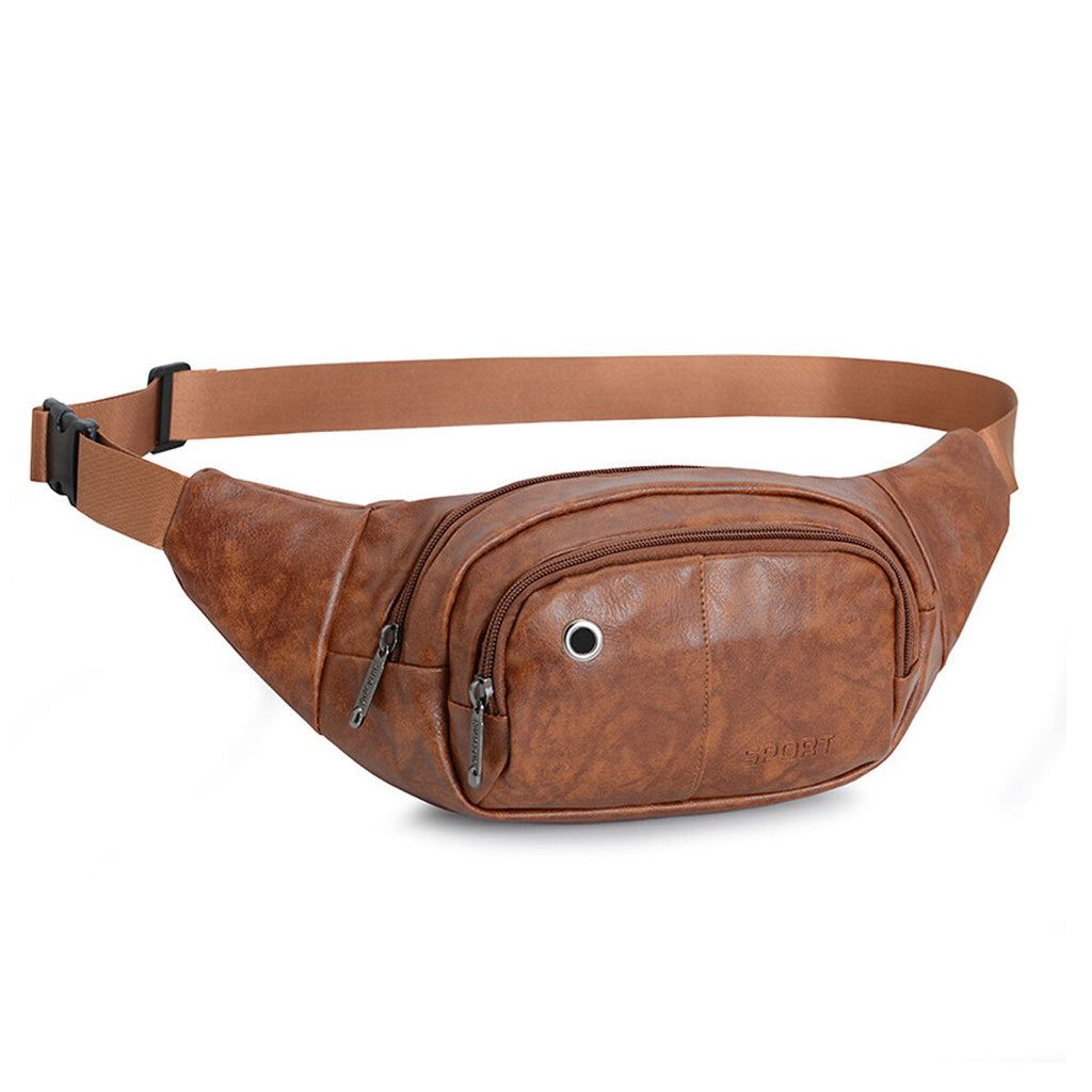 Tool Belt Bag Multifunctional Chest Tote Zipper Polyurethane Leather Travel Waist Bag