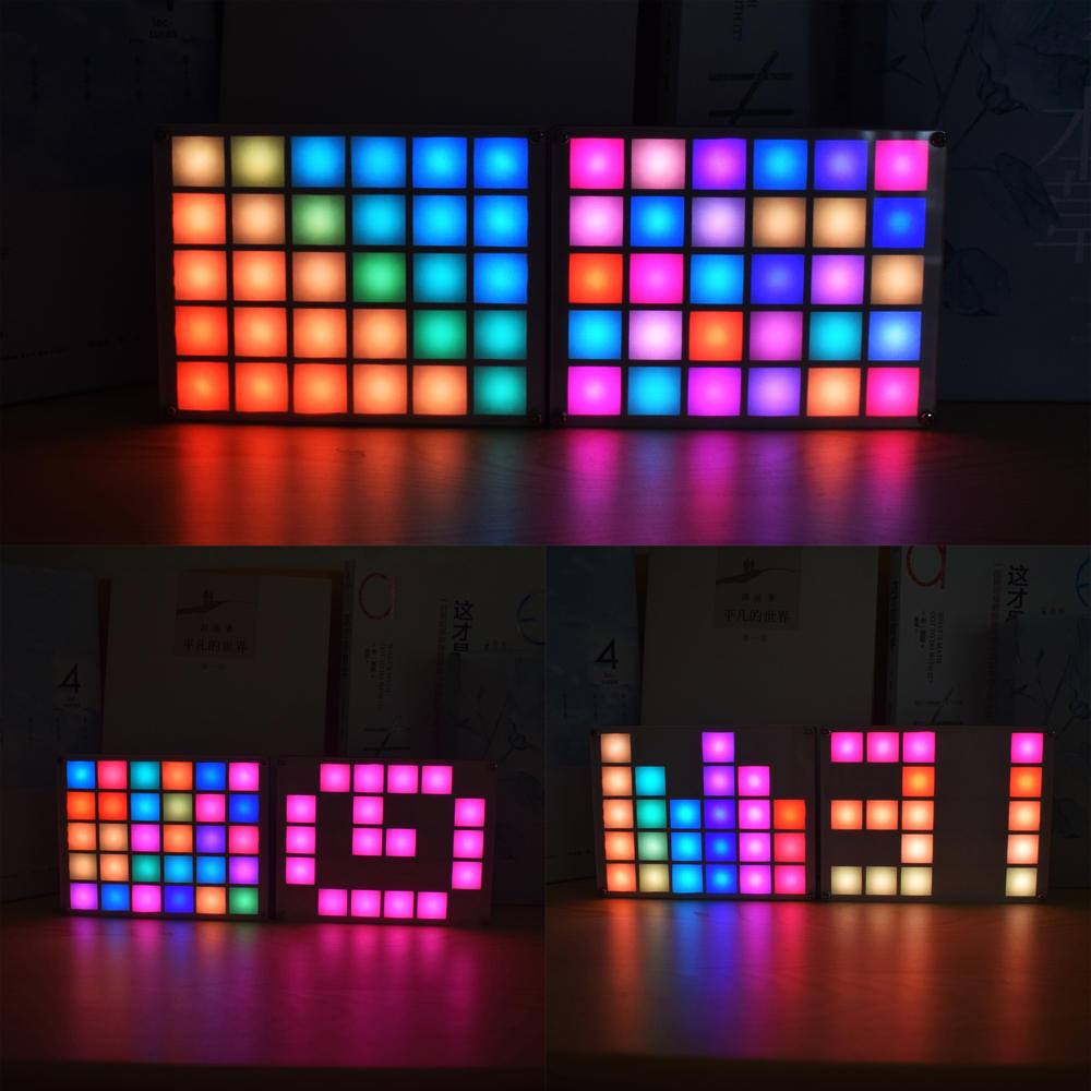 DIY Multi-function LED Cool Music Spectrum RGB Color Palette Clock Kit