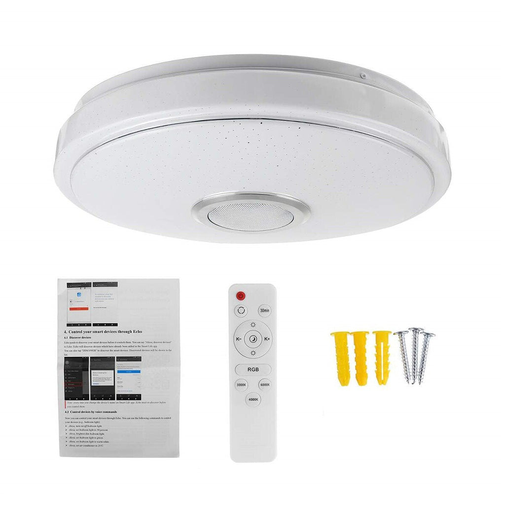 Modern RGB LED Ceiling Lamp Home Lighting APP bluetooth Music Light Bedroom Lamp Smart Ceiling Light + Remote Control