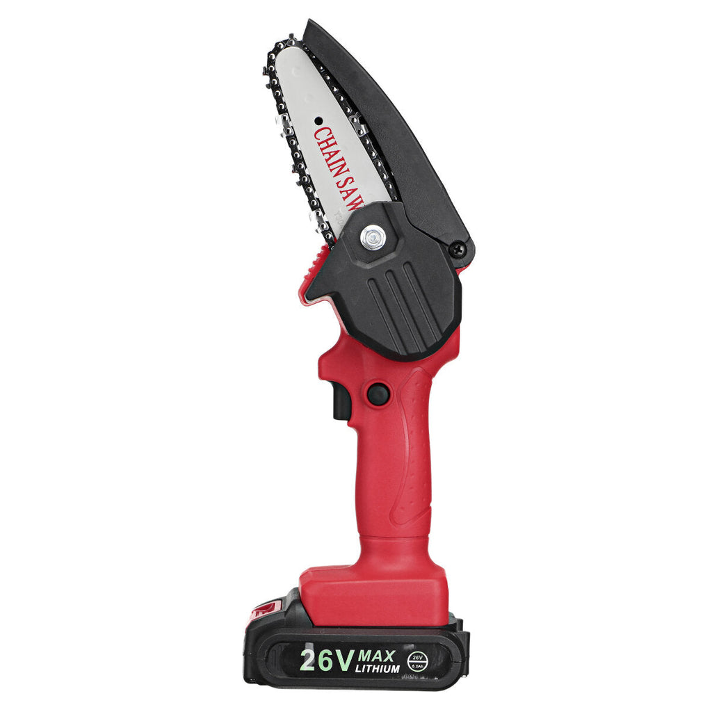 550W 24V 4" Mini Cordless Electric Chain Saw One-Hand Woodworking Wood Cutter