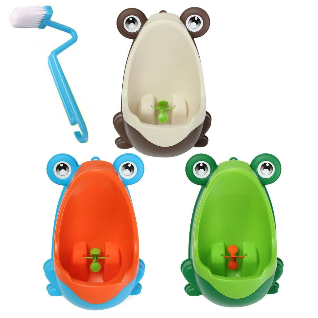 Lovely Frog Brush Cleaning Children Potty Toilet Training Kids Urinal Kid Boy Pee Removable Bathroom