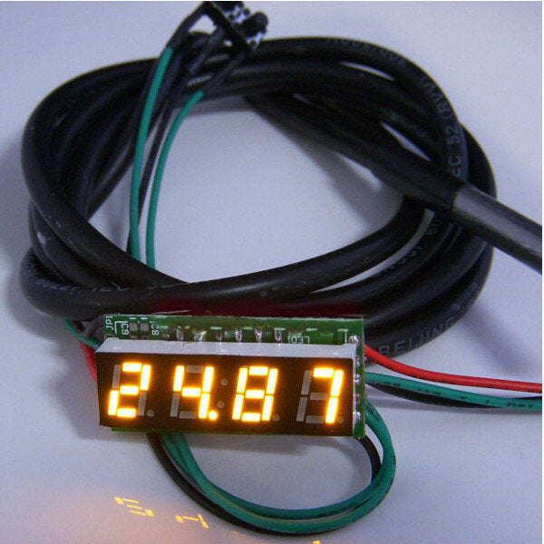 0.28 Inch 3-in-1 Time + Temperature + Voltage Display DC7-30V Voltmeter Electronic Watch Clock Digital Tube