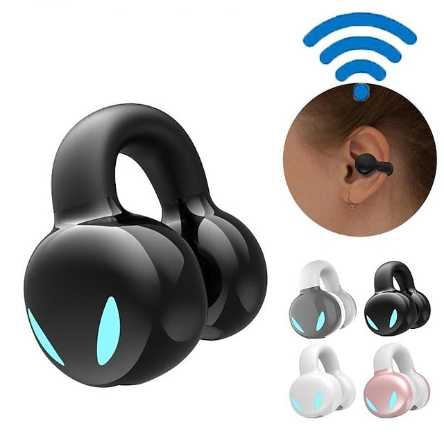 1PC Painless Wear Wireless Bluetooth Headset, Noise Cancelling Ear Clip Bluetooth Earphones, Open Ear Business Driving Headphones