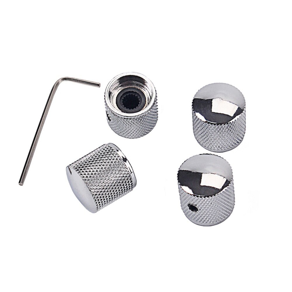 1PC Electric Guitar Volume Knob With Hexagon Screws Lock Volume Control Buttons For Electric Guitar Bass Chrome