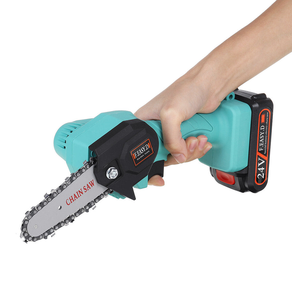 24V 550W Rechargeable Mini Electric Chainsaw Handheld Wood Pruning Saw Kit