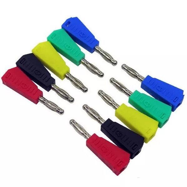 5Pcs Red/Black 4mm Stackable Nickel Plated Speaker Multimeter Banana Plug Connector Test Probe Binding