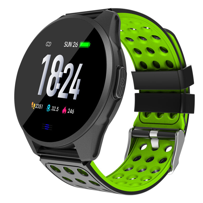 Tempered Glass Carbon Fiber Case Breathing Light 24hour Heart Rate Long Battery Life Smart Watch