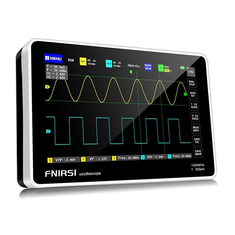 7-inch Digital Tablet Oscilloscope 100M Bandwidth 1GS/s Sampling Rate 800x480 Resolution Touch Screen