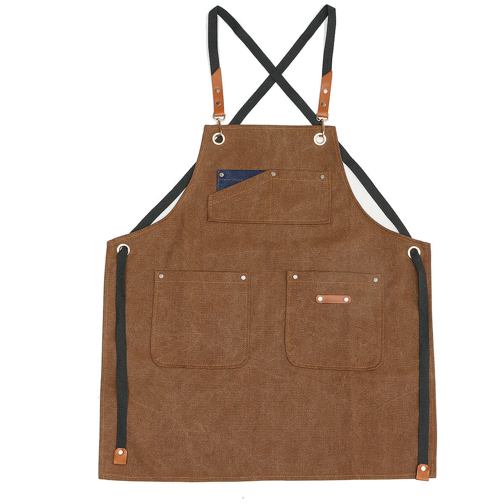 Canvas Woodworking Apron Shop Apron Pockets Waxed Wax Cloth Waterproof Apron Chef Tool Storage