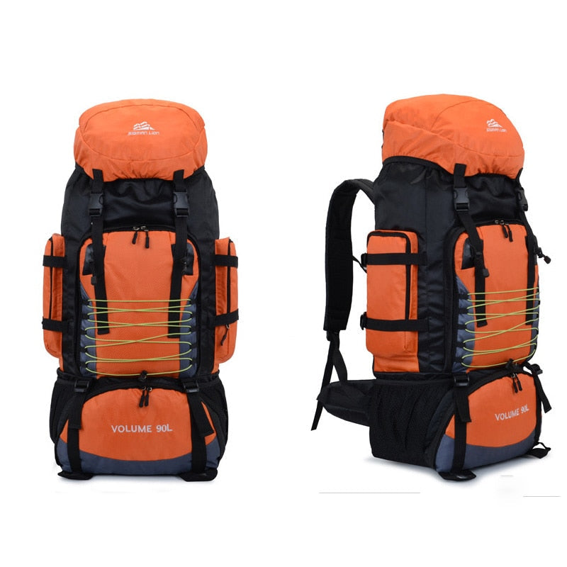 90L Large Capacity Outdoor Backpack Waterproof Mountaineering Camping Trekking Hiking Backpack Rucksack Travel Sport Bag