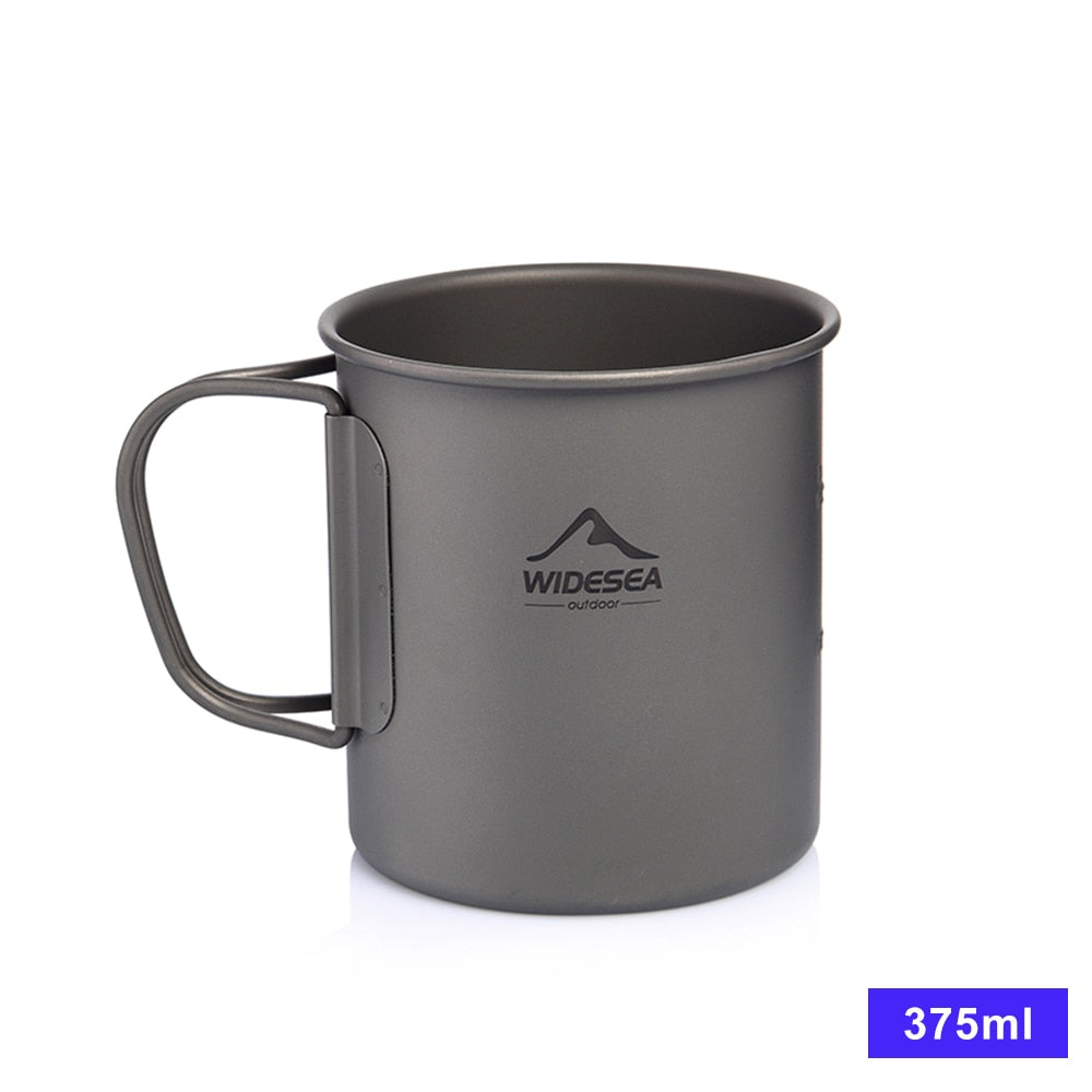 Camping Mug Titanium Cup Tourist Tableware Picnic Utensils Outdoor Kitchen Equipment Travel Cooking set Cookware Hiking