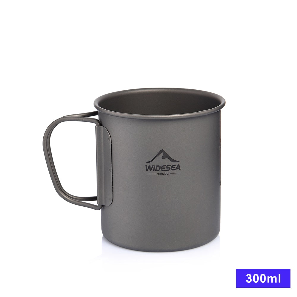 Camping Mug Titanium Cup Tourist Tableware Picnic Utensils Outdoor Kitchen Equipment Travel Cooking set Cookware Hiking