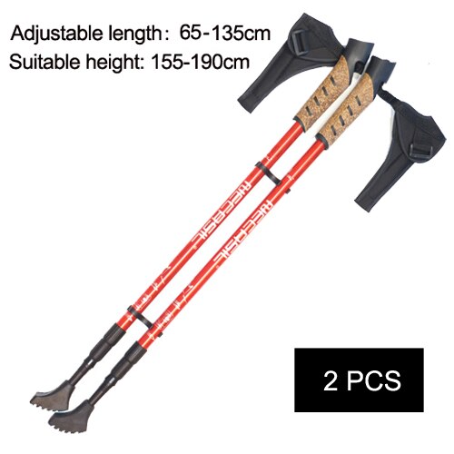 Hiking Walking Sticks Anti Shock Trekking Poles Nordic Walking Cane Aluminum Telescopic Camping Hiking Poles Crutches