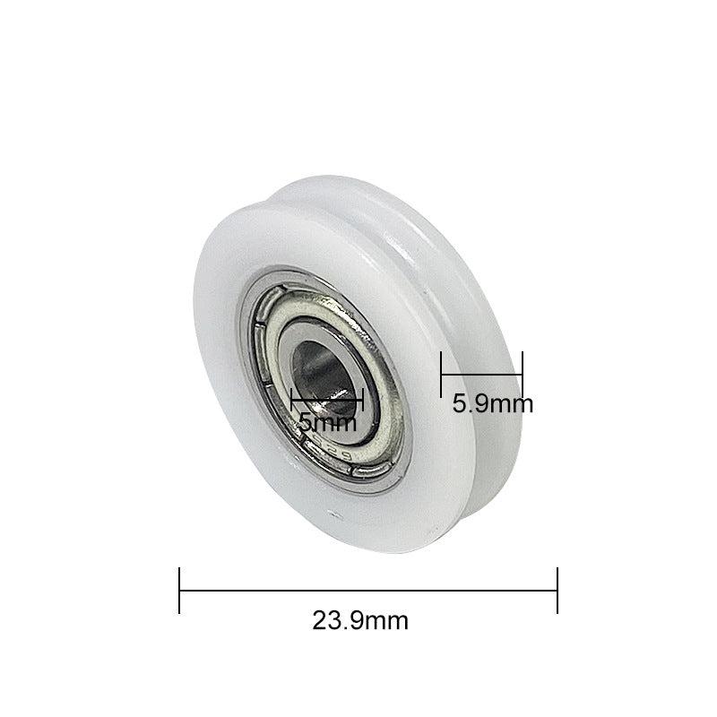 Nylon U-Groove Bearings - Double Metal Shielded Chrome Steel Ball Bearings (10pcs) | Sourcing Map