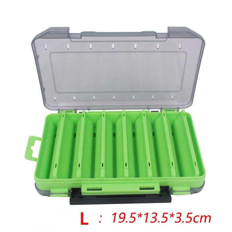 14 Compartments Fishing Lure Boxes Bait Storage Box Fishing Tackle Box Plastic Waterproof Double Sided Open Fly Fishing Tool Box