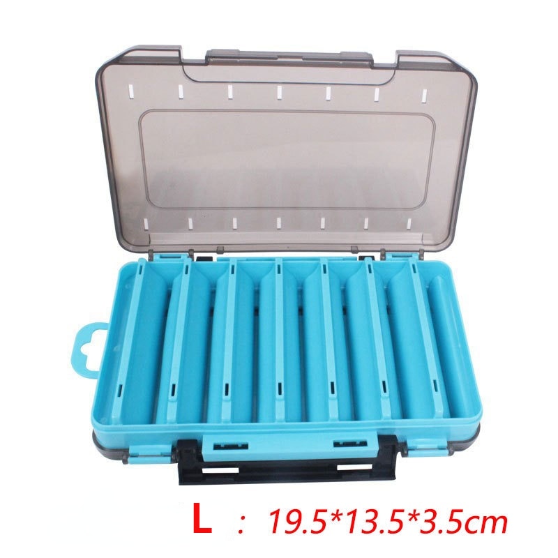 14 Compartments Fishing Lure Boxes Bait Storage Box Fishing Tackle Box Plastic Waterproof Double Sided Open Fly Fishing Tool Box