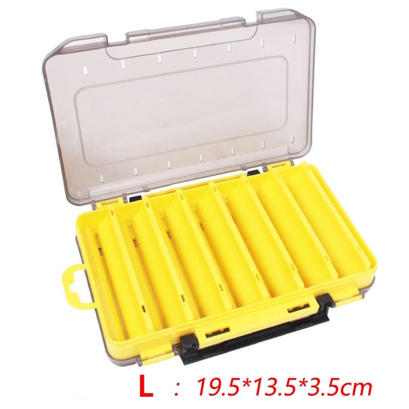 14 Compartments Fishing Lure Boxes Bait Storage Box Fishing Tackle Box Plastic Waterproof Double Sided Open Fly Fishing Tool Box