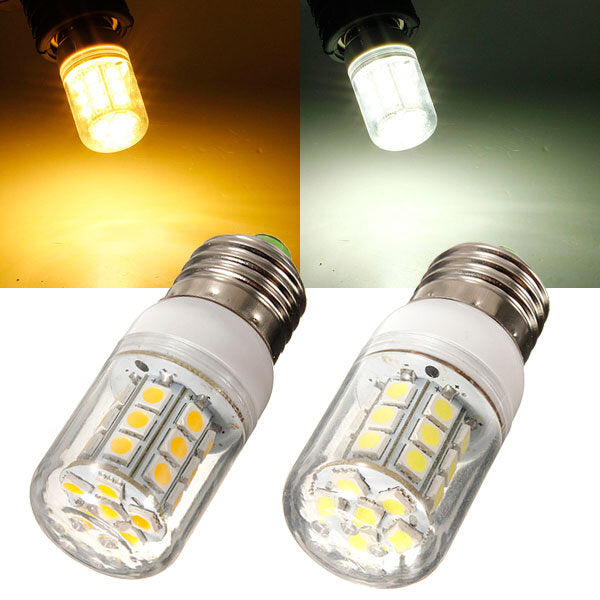 E27 LED Bulb 4.5W 27 SMD 5050 AC 220V White/Warm White Corn Light