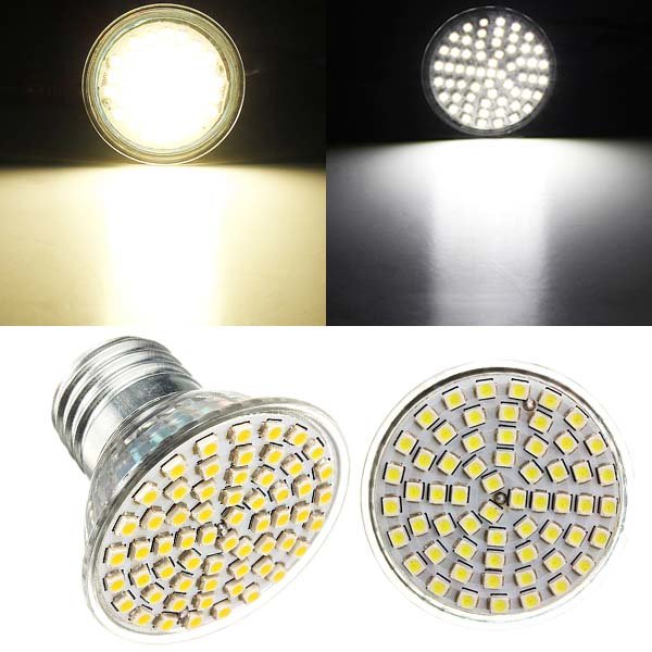 E27 LED Bulb 5W AC 220V 60 SMD 3528 White/Warm White Spot Light