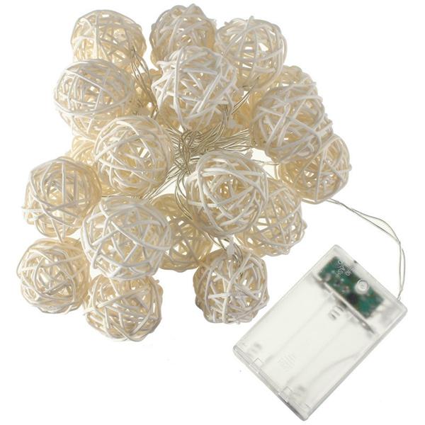 2.2M 20LED Rattan Christmas Wedding Ball String Lamp Fairy Lights