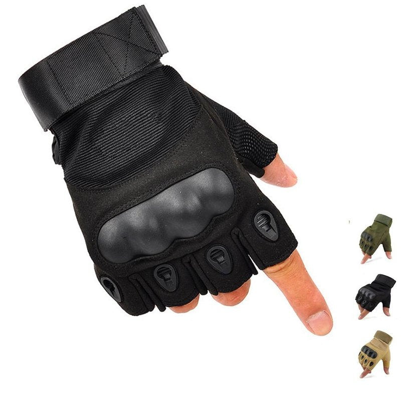 Military Fingerless Hard Knuckle Tactical Gloves Half Finger Tactical Gloves for Hiking Cycling Climbing Outdoor Camping Sports