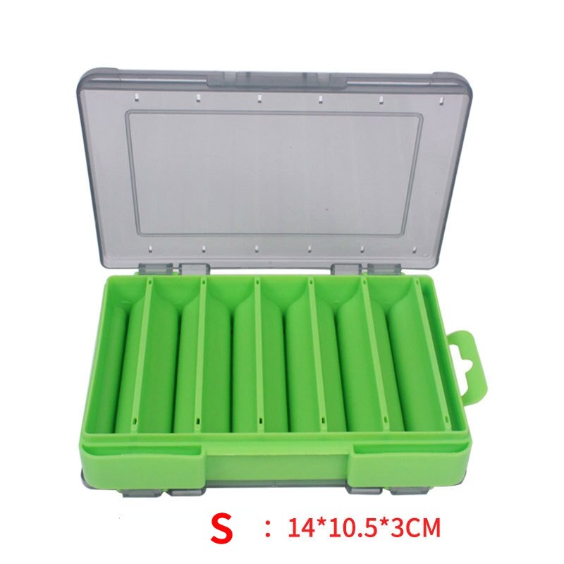 14 Compartments Fishing Lure Boxes Bait Storage Box Fishing Tackle Box Plastic Waterproof Double Sided Open Fly Fishing Tool Box