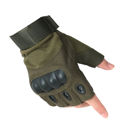 Military Fingerless Hard Knuckle Tactical Gloves Half Finger Tactical Gloves for Hiking Cycling Climbing Outdoor Camping Sports