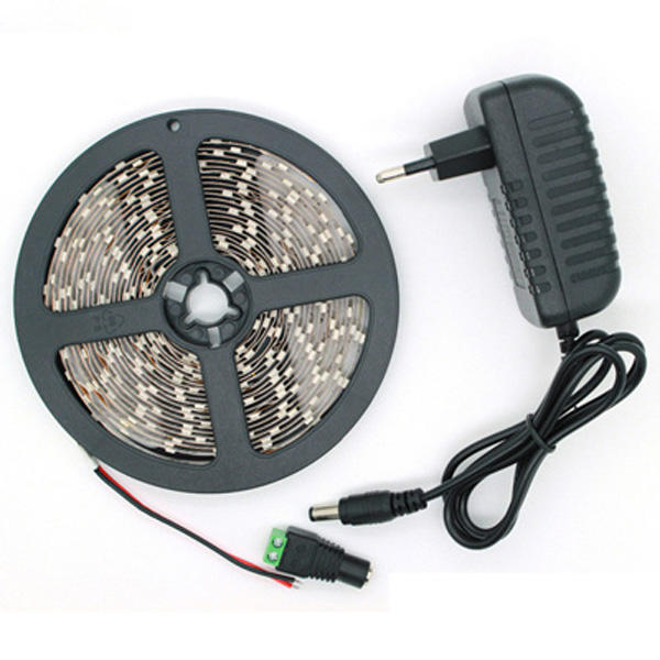 5M SMD 2835 300 LED White/Warm White LED Strip Flexible Light + Power Supply + Connector DC 12V