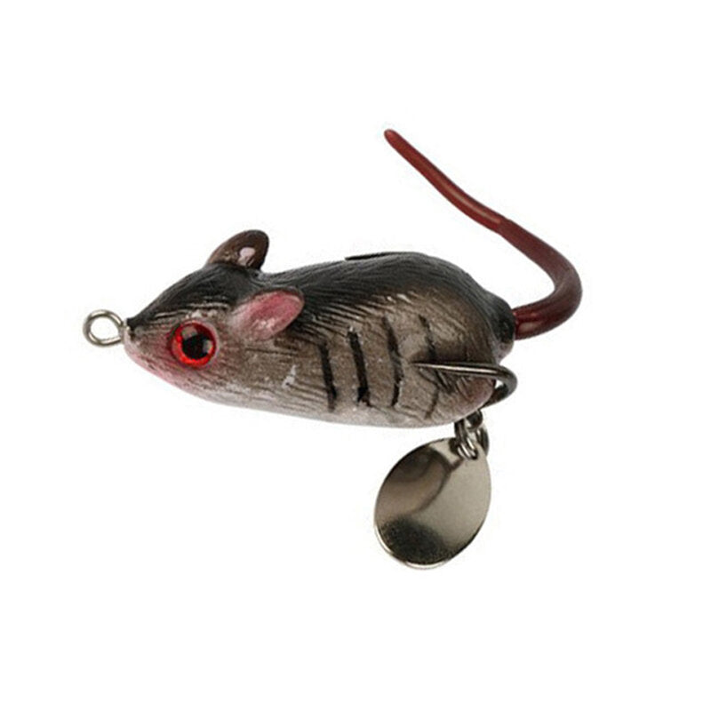 5cm 10.5g 3D Eyes Soft Mouse Bait Bells Sound Fishing Lure Frog Silicon Artificial Bait