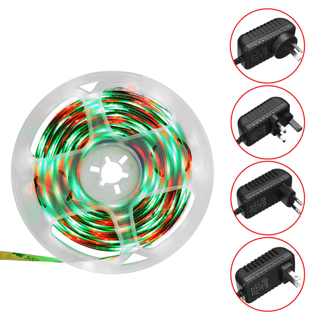 5M 300LED Strip Light Kit SMD3528 Flexible RGB Waterproof Flexible Lamp Home Car 24 KeyIR Remote Control