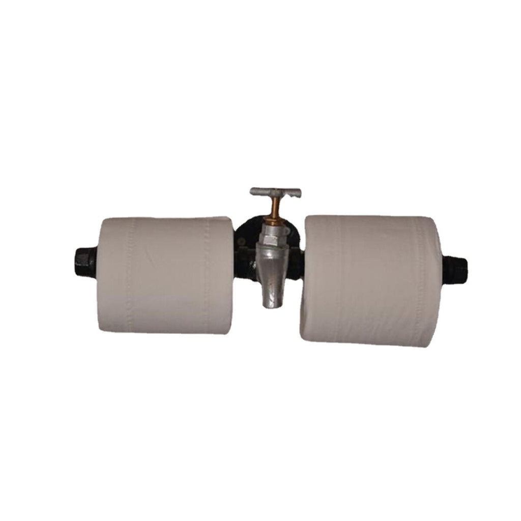 Retro Industrial Toilet Paper Roll Holder Pipe Shelf Floating Holder Bathroom Wall Mounted