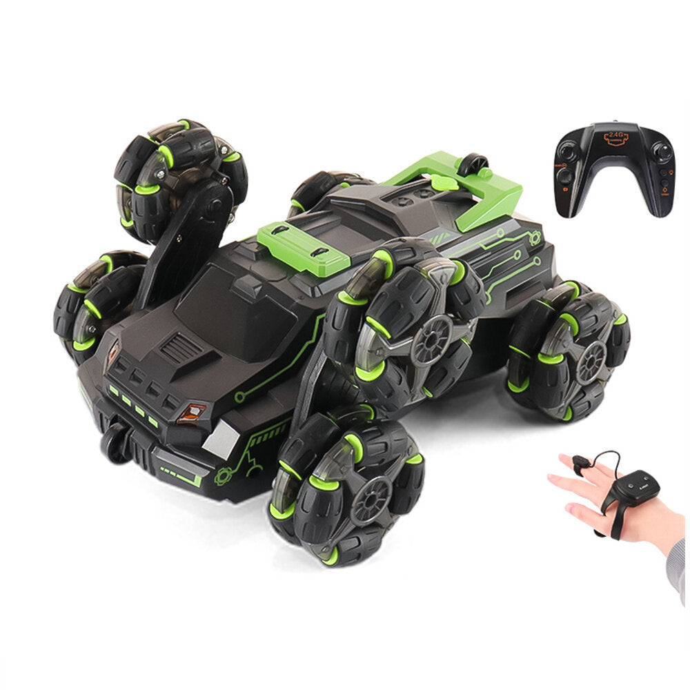 RC Stunt Car 2.4G 4WD Remote Control 360 Flip Drift LED Light Music Spary Double Sided Models Toys