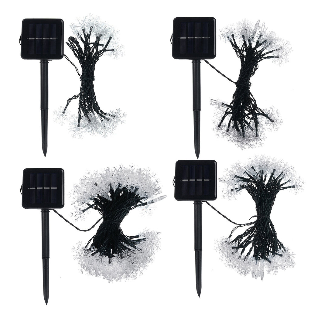 Solar Powered Snowflake String Fairy Lights Xmas Garden Outdoor Party Decor Lamp