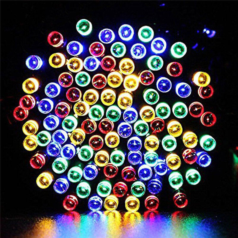 100LED 12M Solar Power Fairy String Lights Christmas Party Decor Garden Outdoor