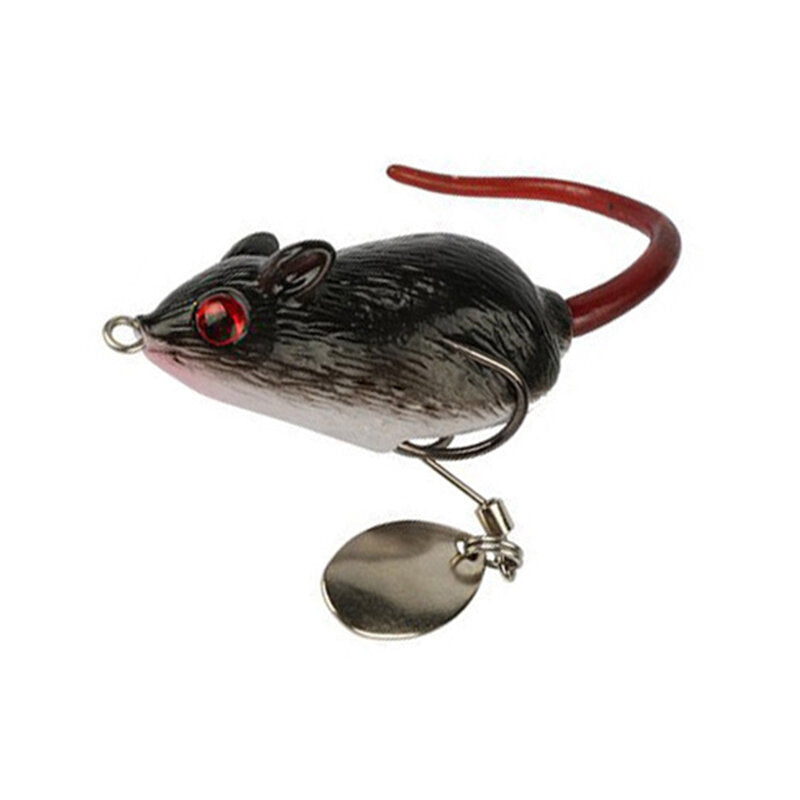 5cm 10.5g 3D Eyes Soft Mouse Bait Bells Sound Fishing Lure Frog Silicon Artificial Bait