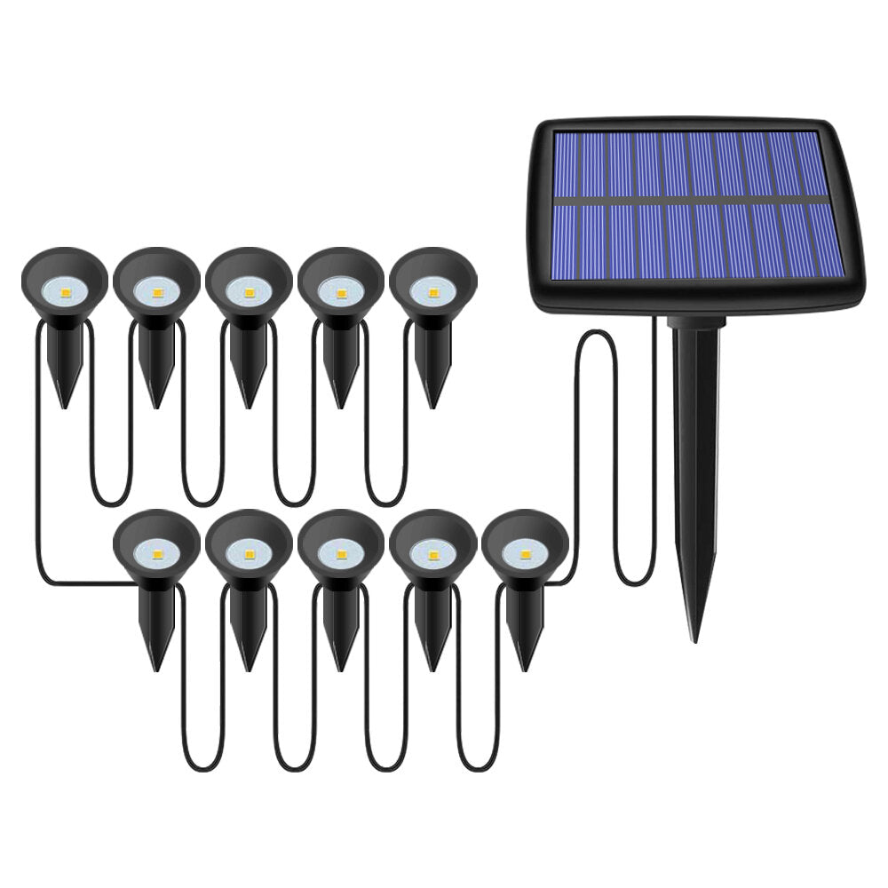 Solar Powered Dual Spot Light Outdoor Garden Landscape Spotlight Yard Lawn Lamp with 10x Spotlight