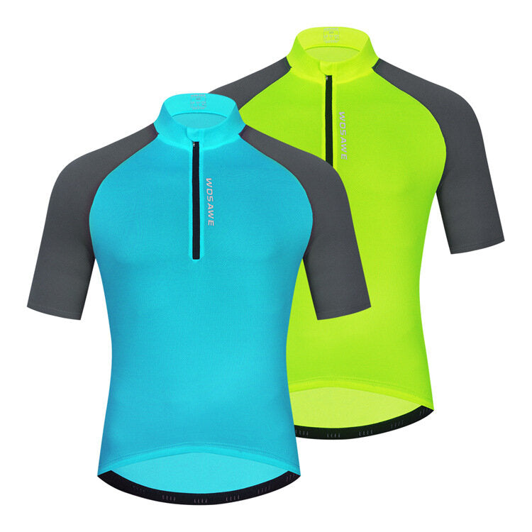 Men's Cycling Breathable Short Sleeve Outdoor Sports Top Reflective Safe Night Riding Shirts Quick Dry Bike Wear