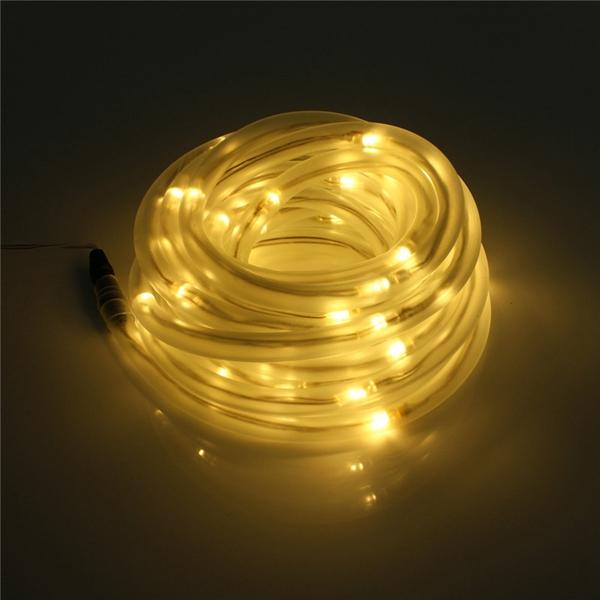 7M 50 LED Solar Waterproof LED Rope Tube String Fairy Light Xmas Party Garden Decor