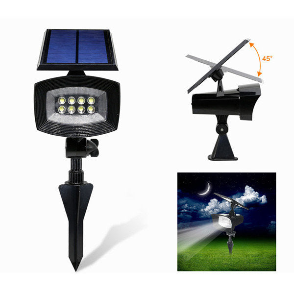 8 LED Pure White Solar Spot Lightt Outdooors Garden Lawn Landscape Path Lamp