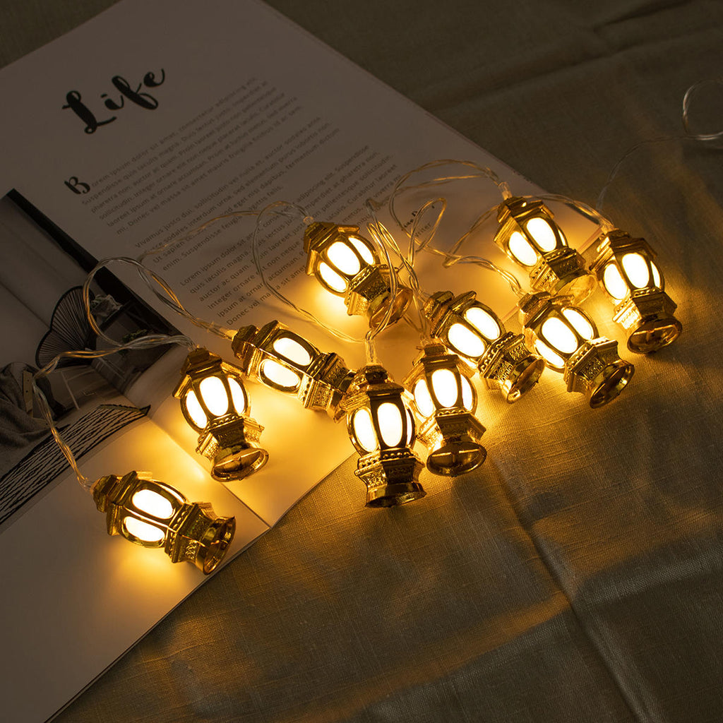 1.65M Gold Oil Lamp Battery Powered 10LED Fairy String Light for Holiday Christmas Indoor Home Decoration