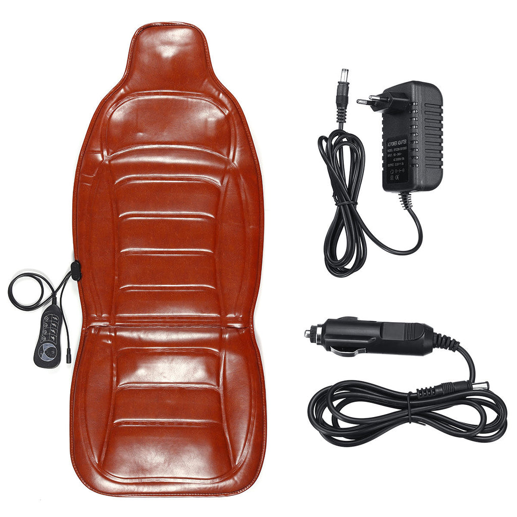 DC 12V Car Household Heated Full Body Massage Seat Cushion Back Lumbar Pain Relief Vibration Massager AC 110V-240V