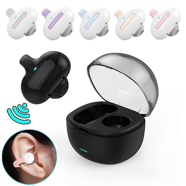 Single Ear Clip Earphone Bluetooth Sport Headphone Noise Cancelling Wireless Game Headset Touch Control With Charging Case