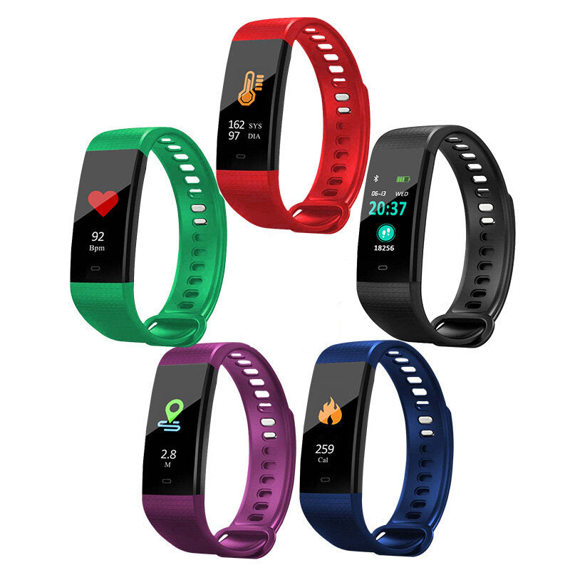 Color Screen Smartband Heart Rate Blood Pressure Activity Monitor Fitness Tracker Smart Watch