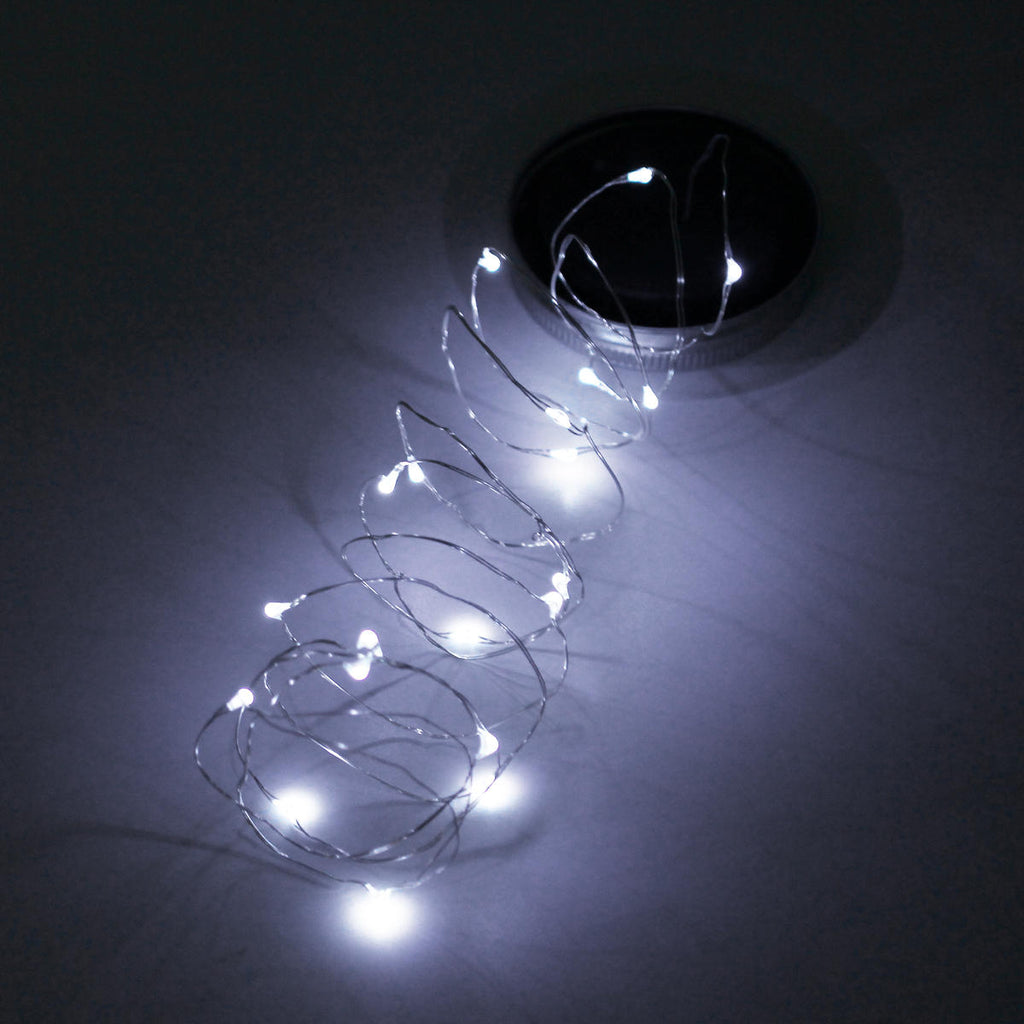 Solar Powered 2M 20LEDs Mason Jar Lid Insert Fairy String Light for Garden Christmas Party Decor