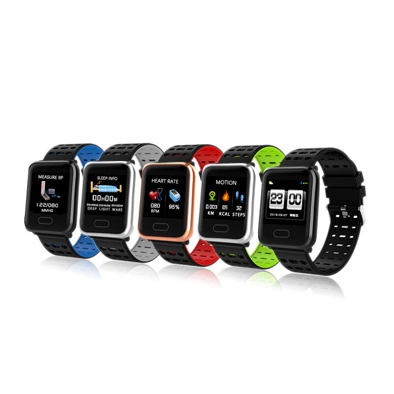 Weather IP67 Waterproof Heart Rate Blood Pressure Oxygen Monitor Colorful Band Smart Watch