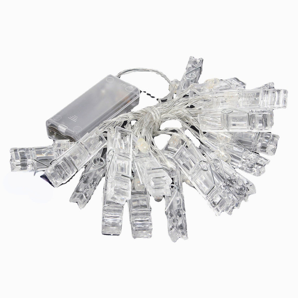 Battery Powered 2.2M 20LED Photo Peg Clip Shape Fairy String Light for Hanging Card Picture