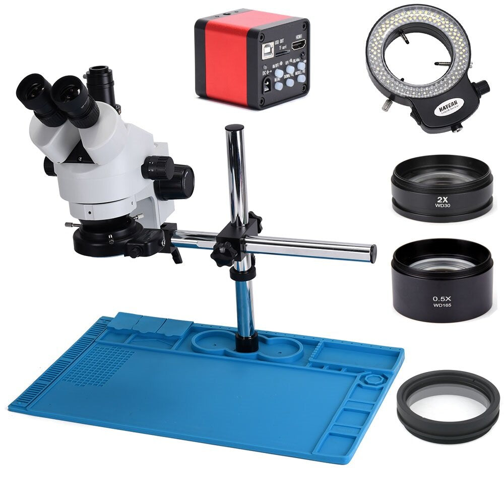 Camera Upgraded to 20MP Industry 3.5X-90X Simul-focal Trinocular Stereo Microscope HD Video Camera For Phone PCB Soldering Repair Lab