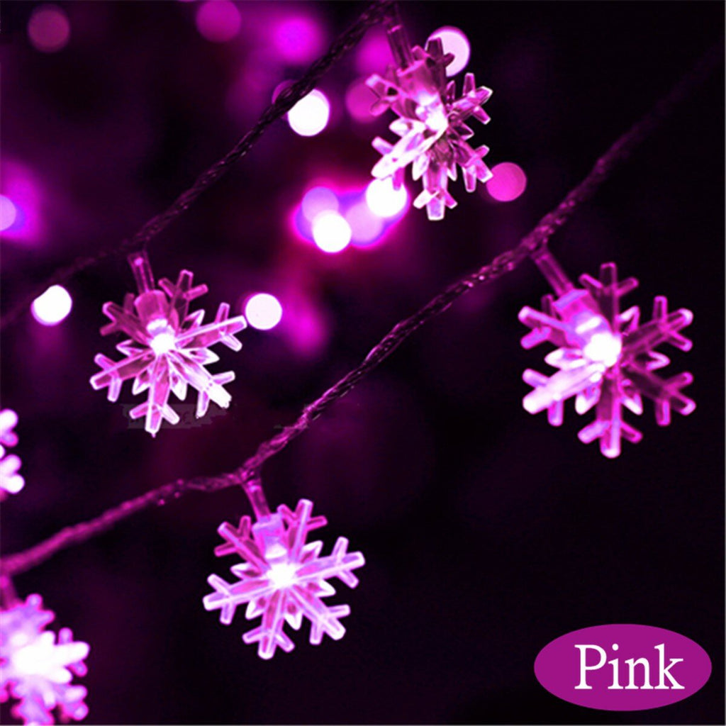 2.5M/5M LED Snowflakes String Christmas Light Christmas Tree Ornament Garland Hanging Decor