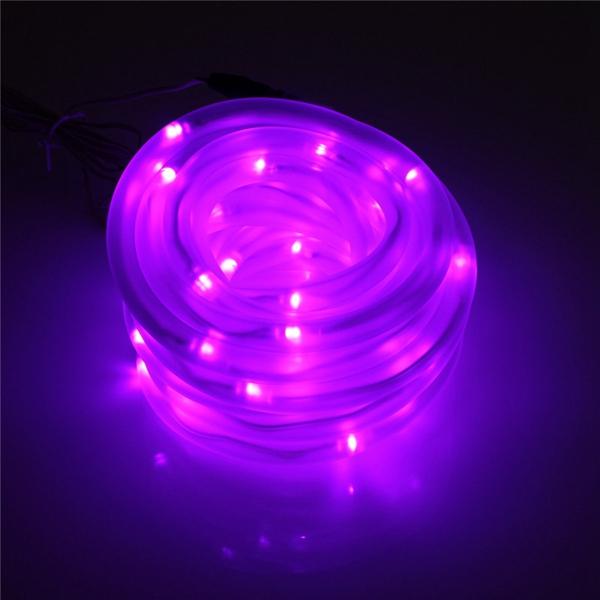 7M 50 LED Solar Waterproof LED Rope Tube String Fairy Light Xmas Party Garden Decor