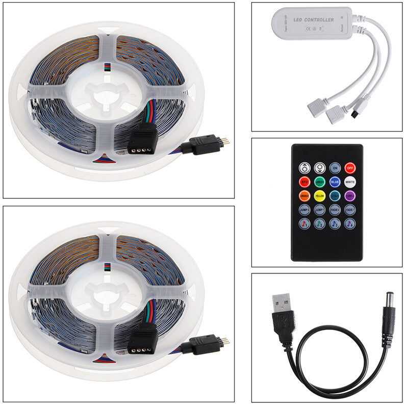 32.8/16.4FT 3528 RGB 300 LED Strip Light bluetooth Music Sound Activated+Remote